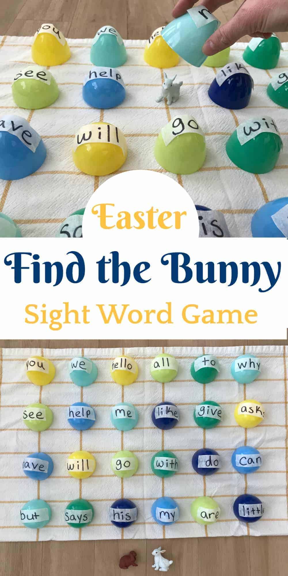 Easter egg sight reading game with hidden bunny