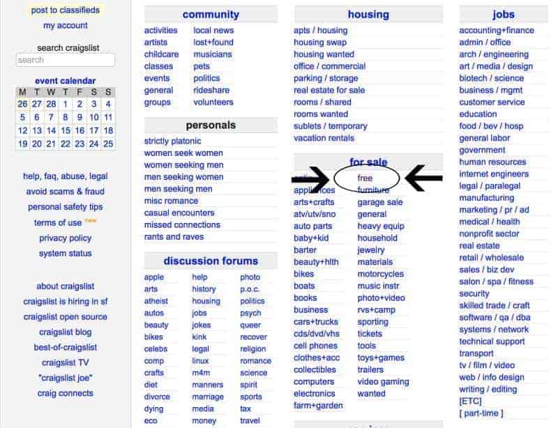 Using Craigslist to find free boxes