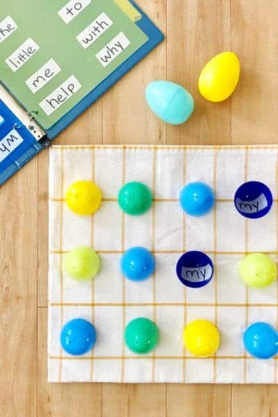 Easter eggs, blue, green and yellow