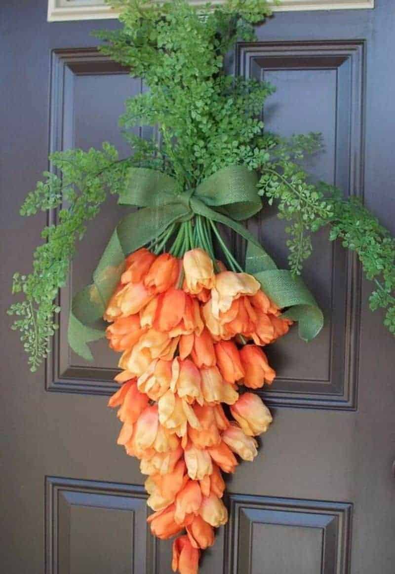 Orange Easter carrot wreath