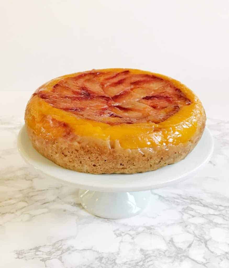 Rice cooker plum upside down cake with mangoes