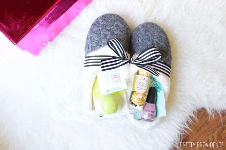 Slippers stuffed with gifts