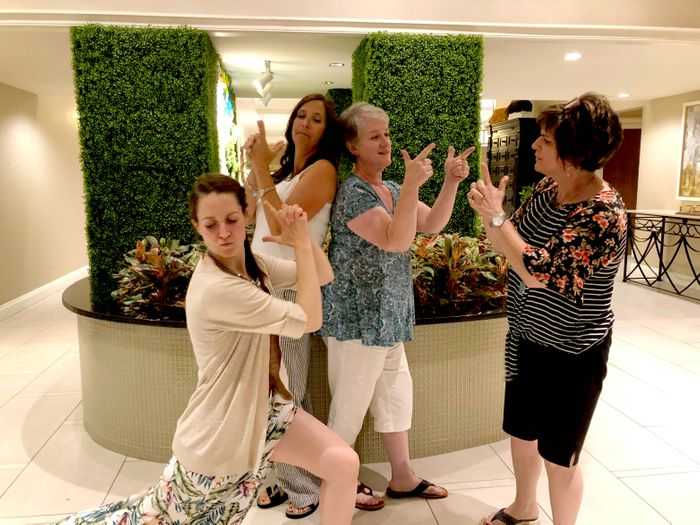 A picture of bloggers doing the Charlie's Angels pose