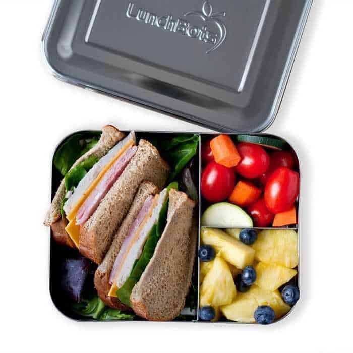 A stainless steel lunch bento