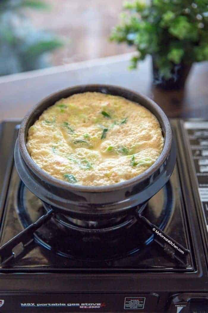 Korean steamed egg recipe in a bowl