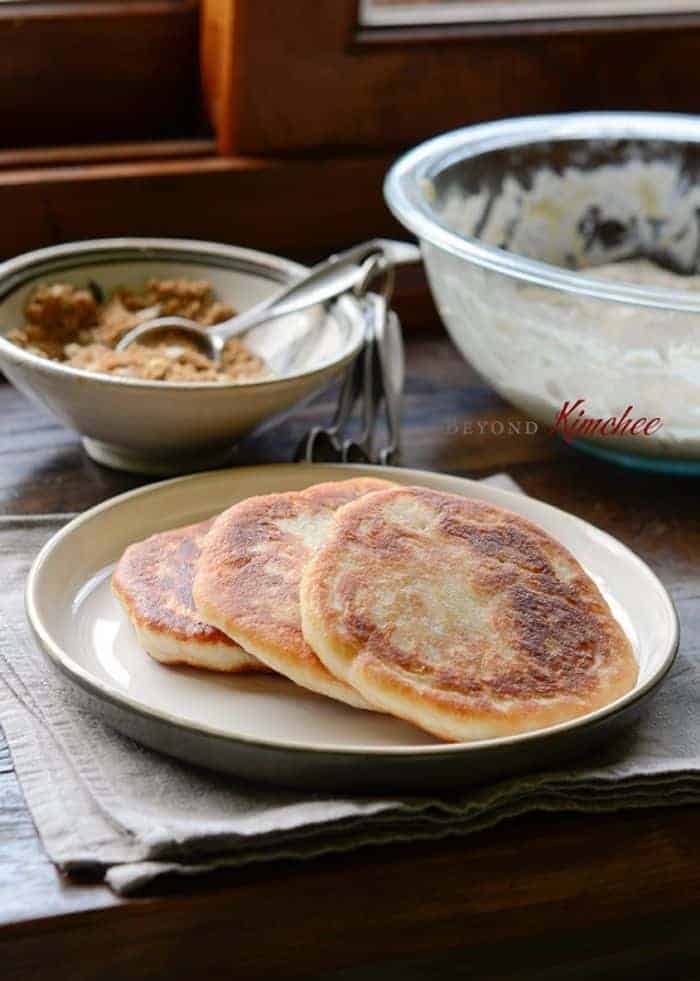 Korean sweet pancakes on a plate