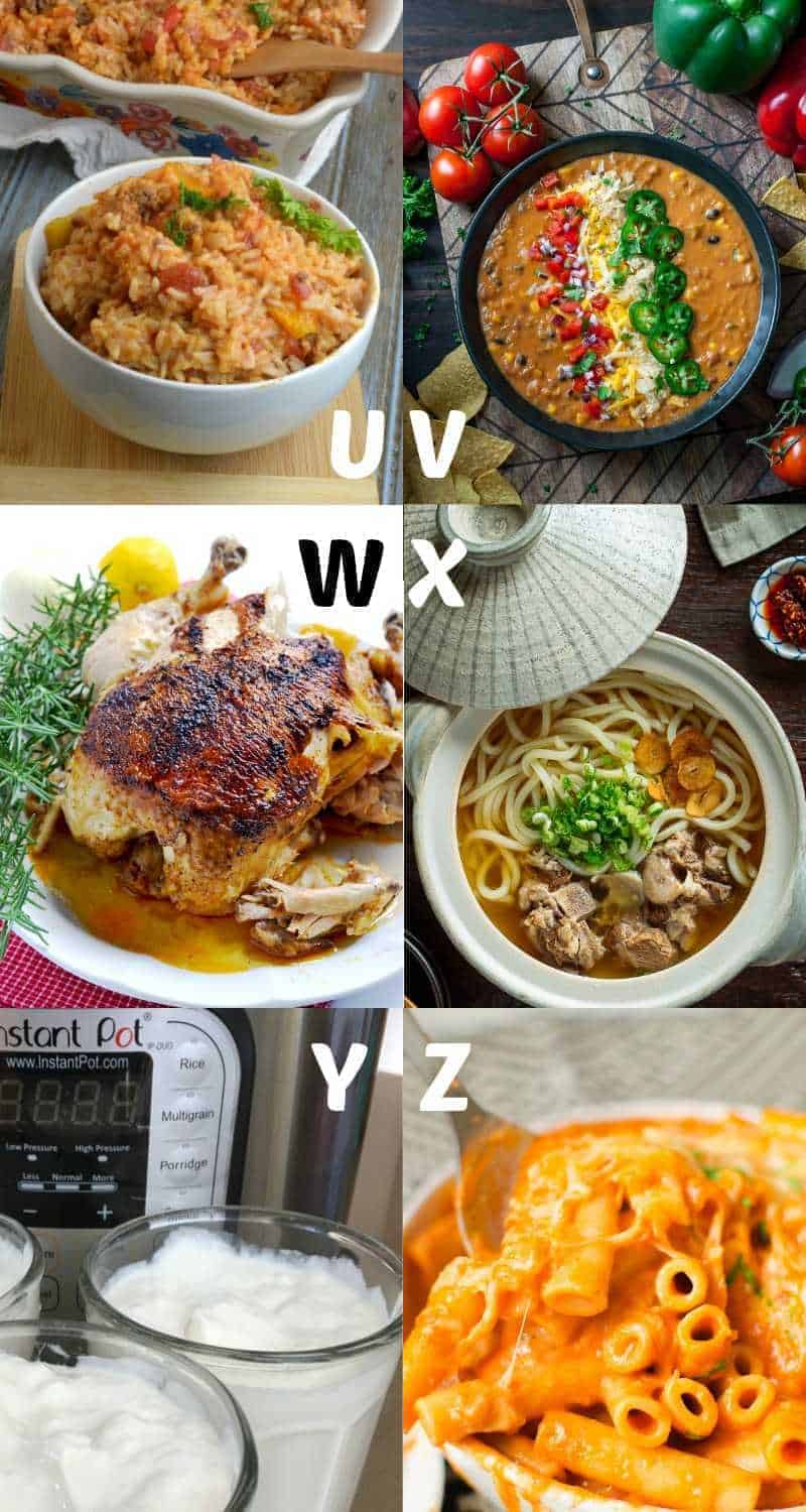 Best Instant Pot recipes for letters U-Z