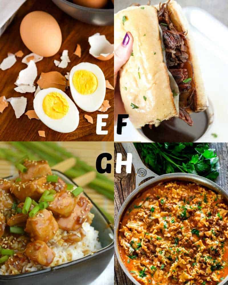 Best Instant Pot recipes for letters E-H