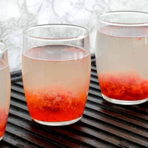 Three zombie drinks on a table