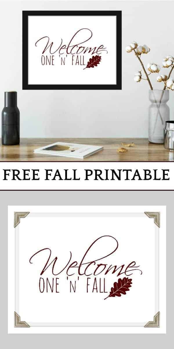 A free fall printable sign displayed two ways