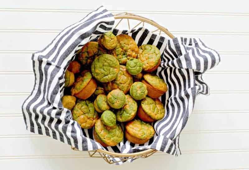 A bowl of butternut squash and kale muffins