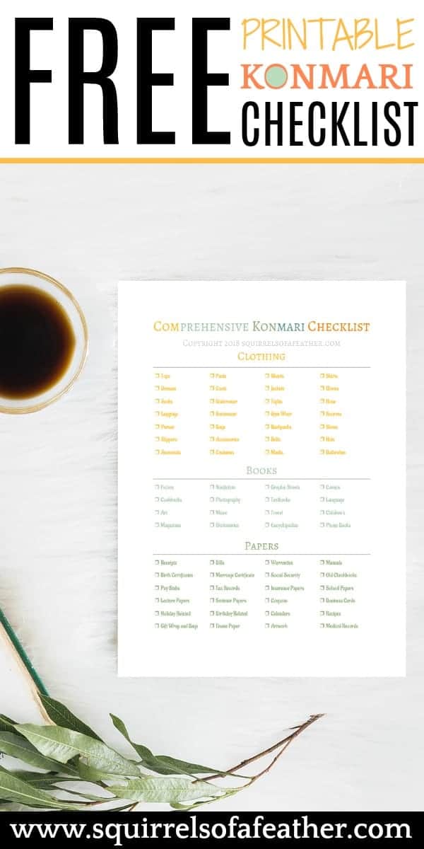 Ultimate FREE Comprehensive KonMari Checklist [5 Page Printable]
