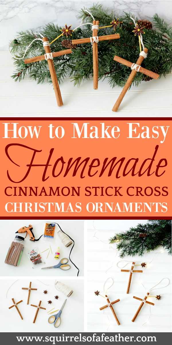 Sequence showing how to make cinnamon stick ornaments