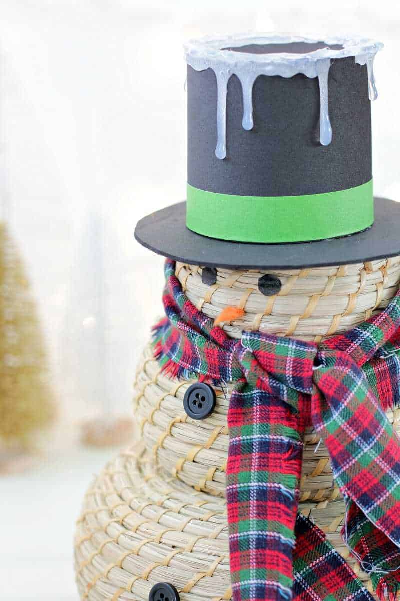 Close up of snowman craft