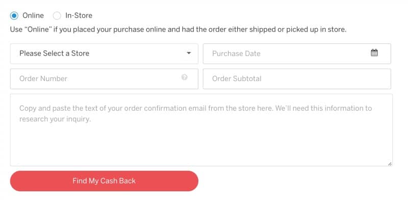 Problems with Ebates screenshot