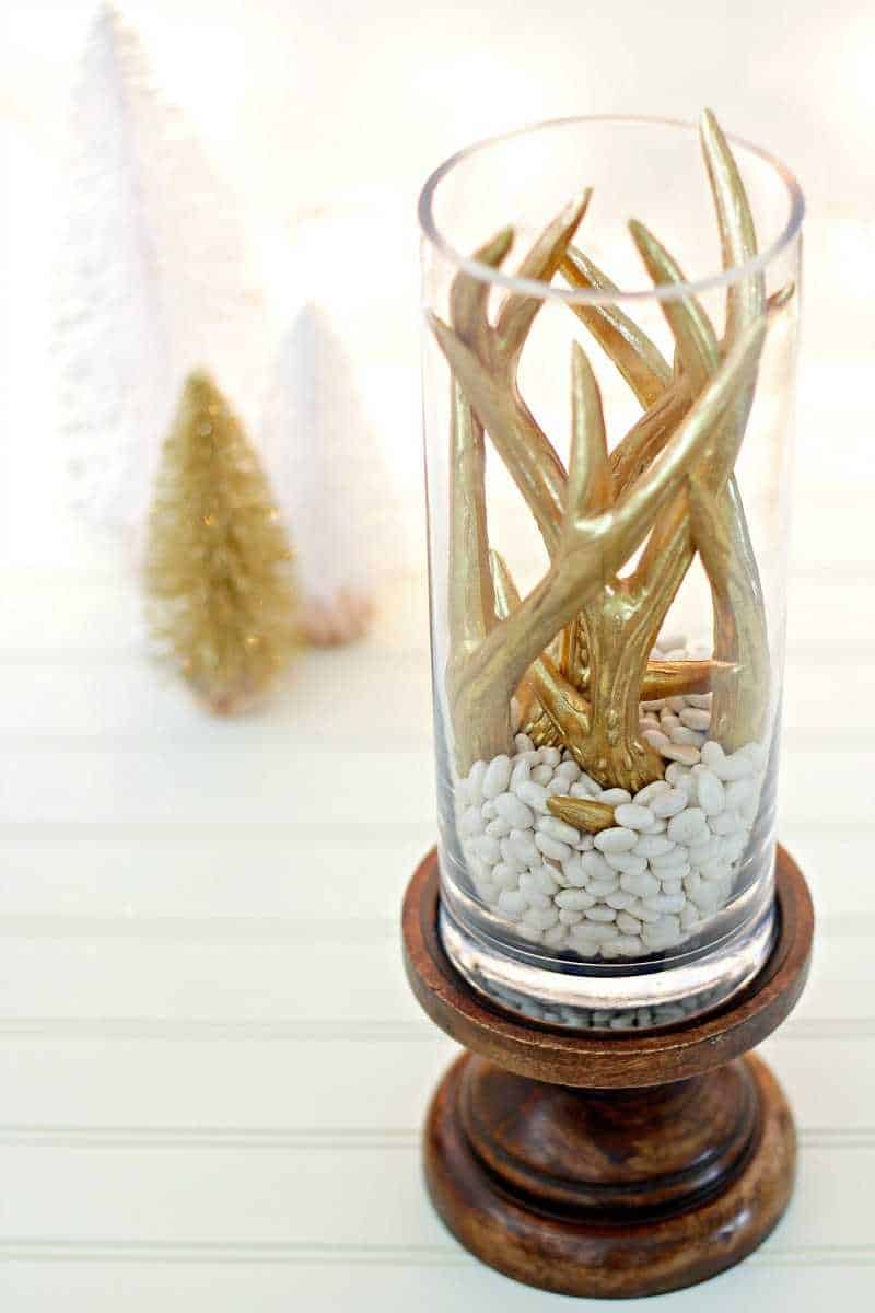 DIY winter centerpiece with Christmas trees