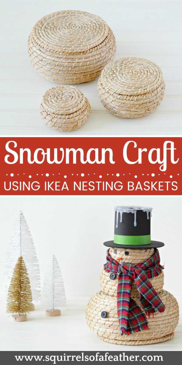 IKEA baskets for snowman craft