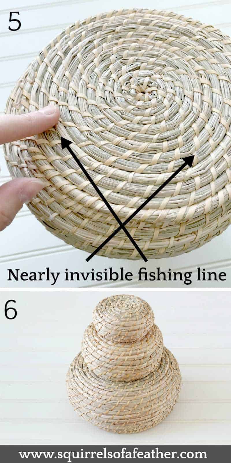 IKEA baskets used for snowman craft