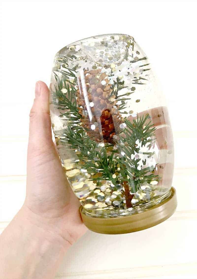 A winter calming bottle with glitter