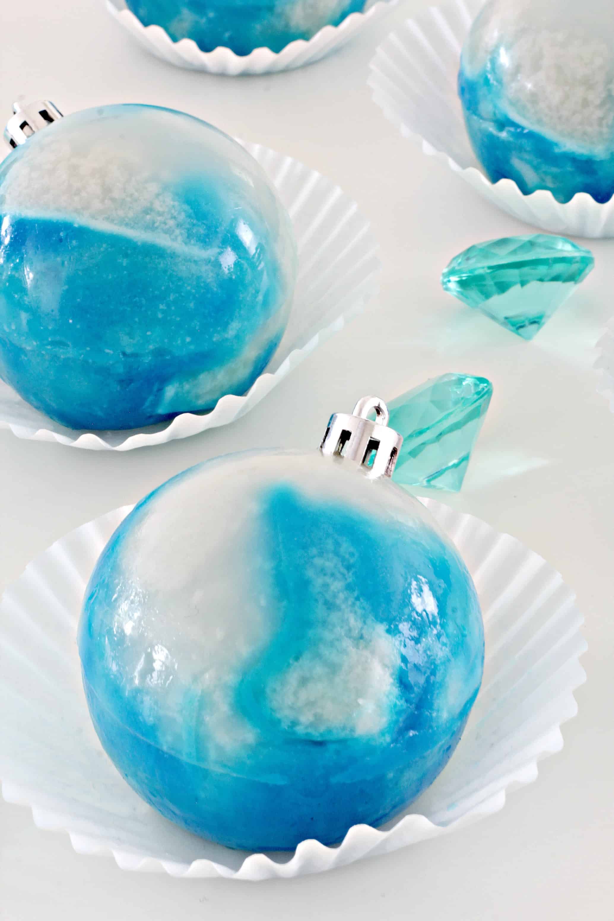 Several edible ornaments on a table