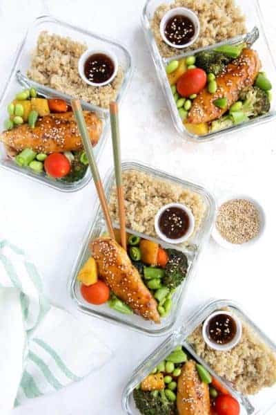 Chicken teriyaki meal prep work lunch