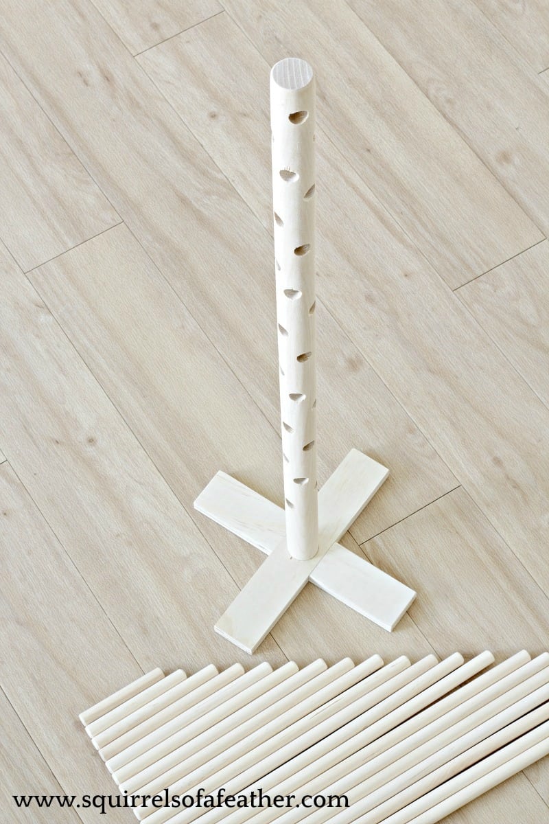 Cute Wooden Dowel Christmas Tree Kit Decorated with Edible Ornaments