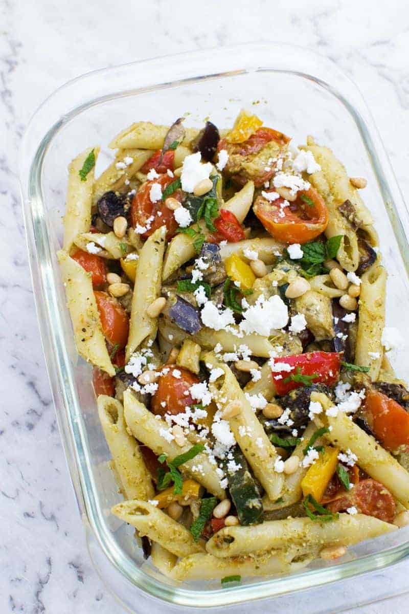 Close up of penne for work lunch