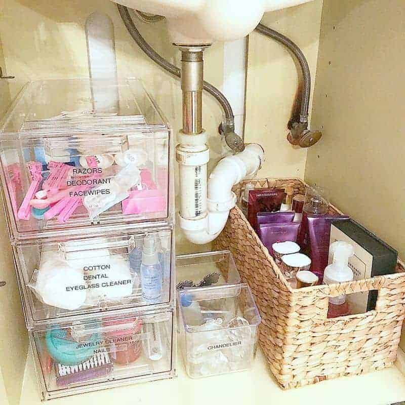 Beautiful under sink storage with baskets