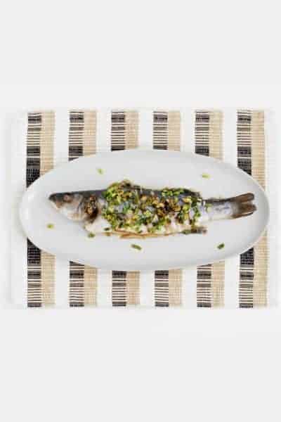 A Chinese fish prepared whole on a platter