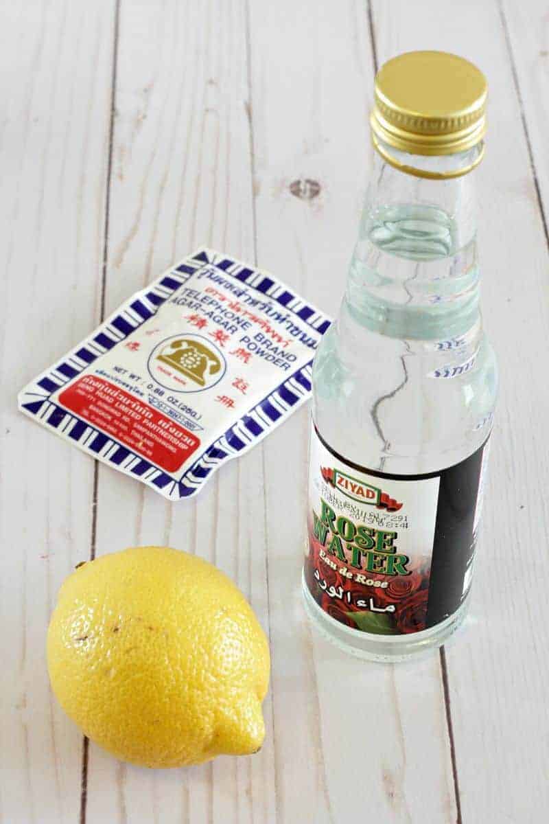 Agar agar and rosewater and lemon 