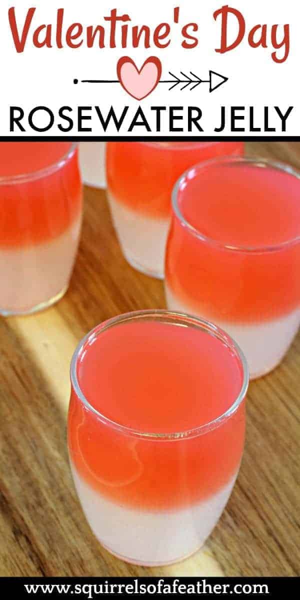 Close up of red rosewater jelly