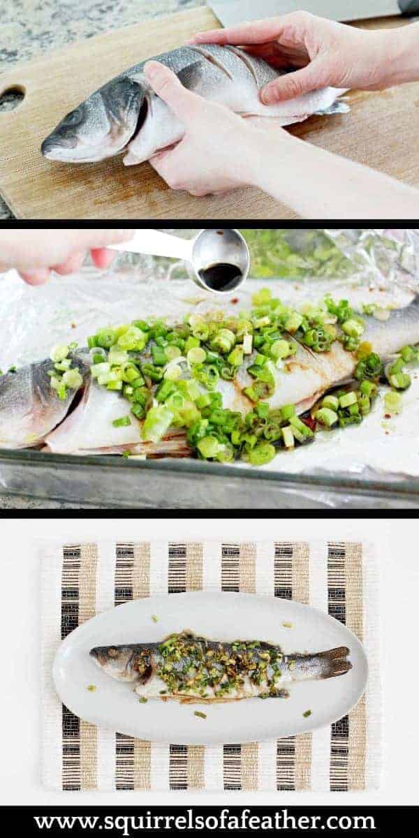 Step-by-step infographic for making whole Chinese fish