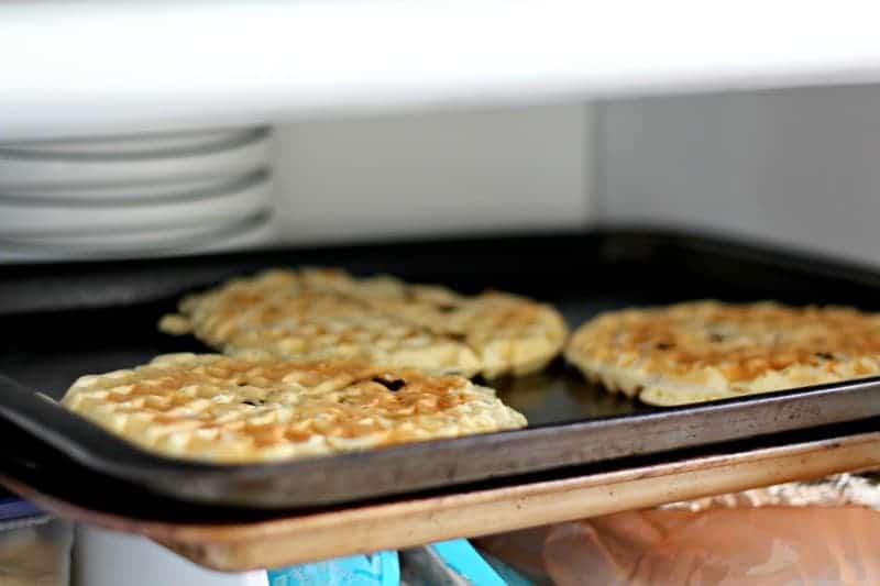 Freezing waffles in the freezer for meal prep