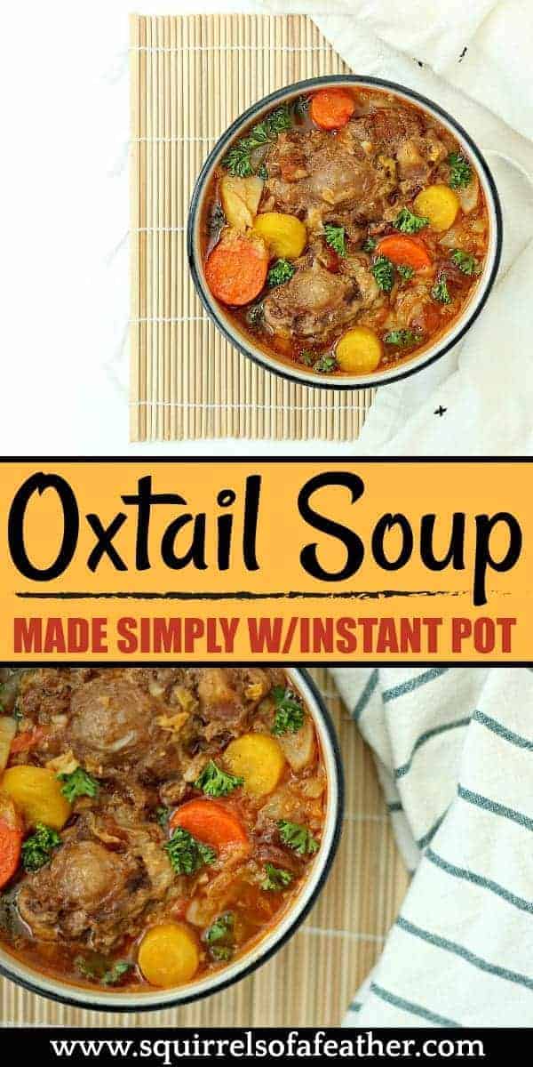 Two picture of oxtail soup from Instant Pot