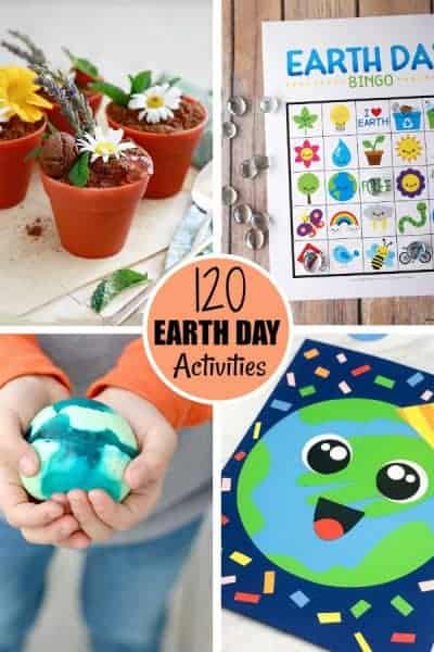 Four Earth Day activities in a grid