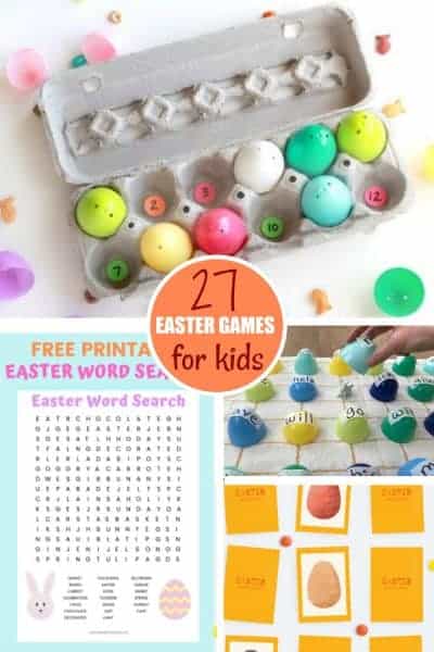 Four Easter games on a table