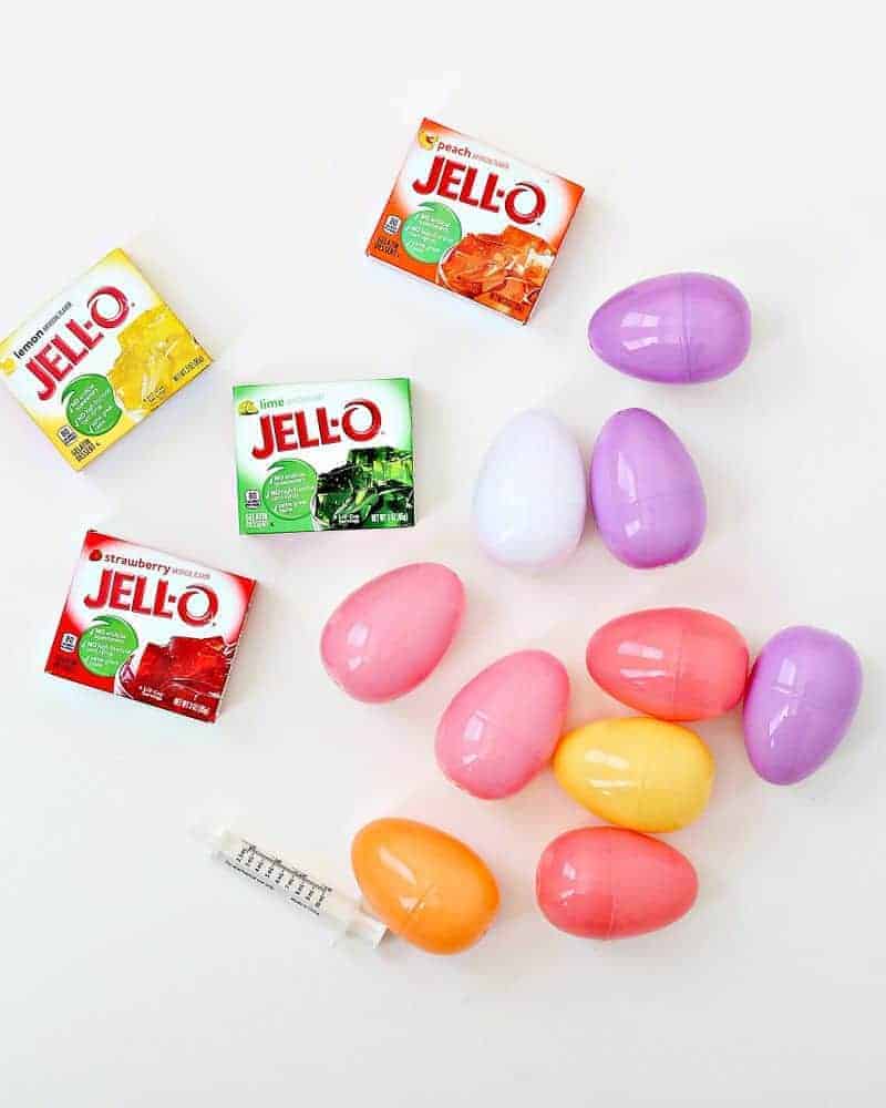 Ingredients to make Jello eggs