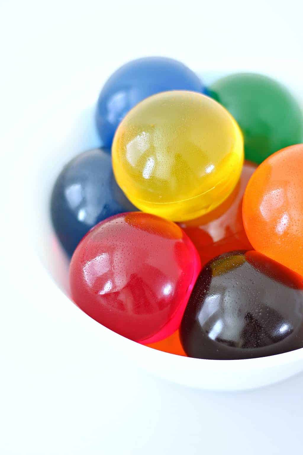 Close up of colorful Jello Jiggler balls