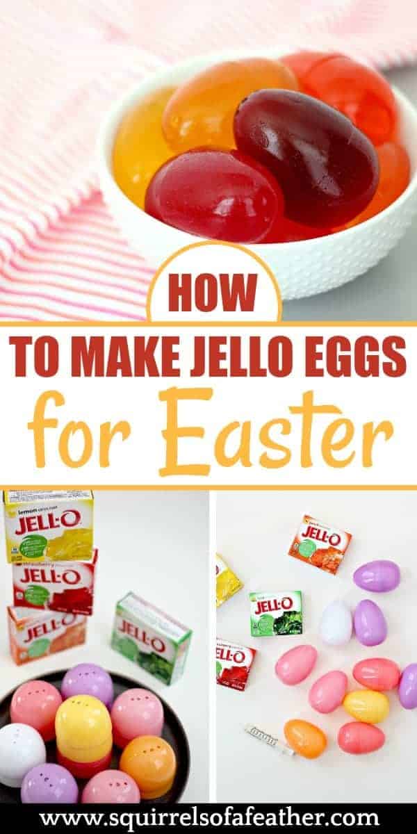 Jello Easter eggs in a bowl with ingredients