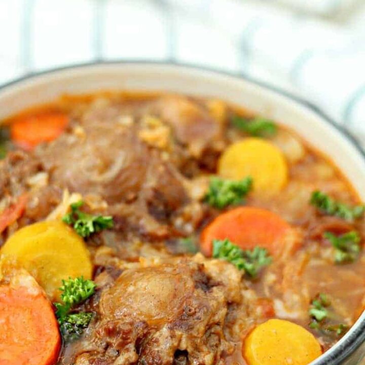 Close up of Instant Pot oxtail soup