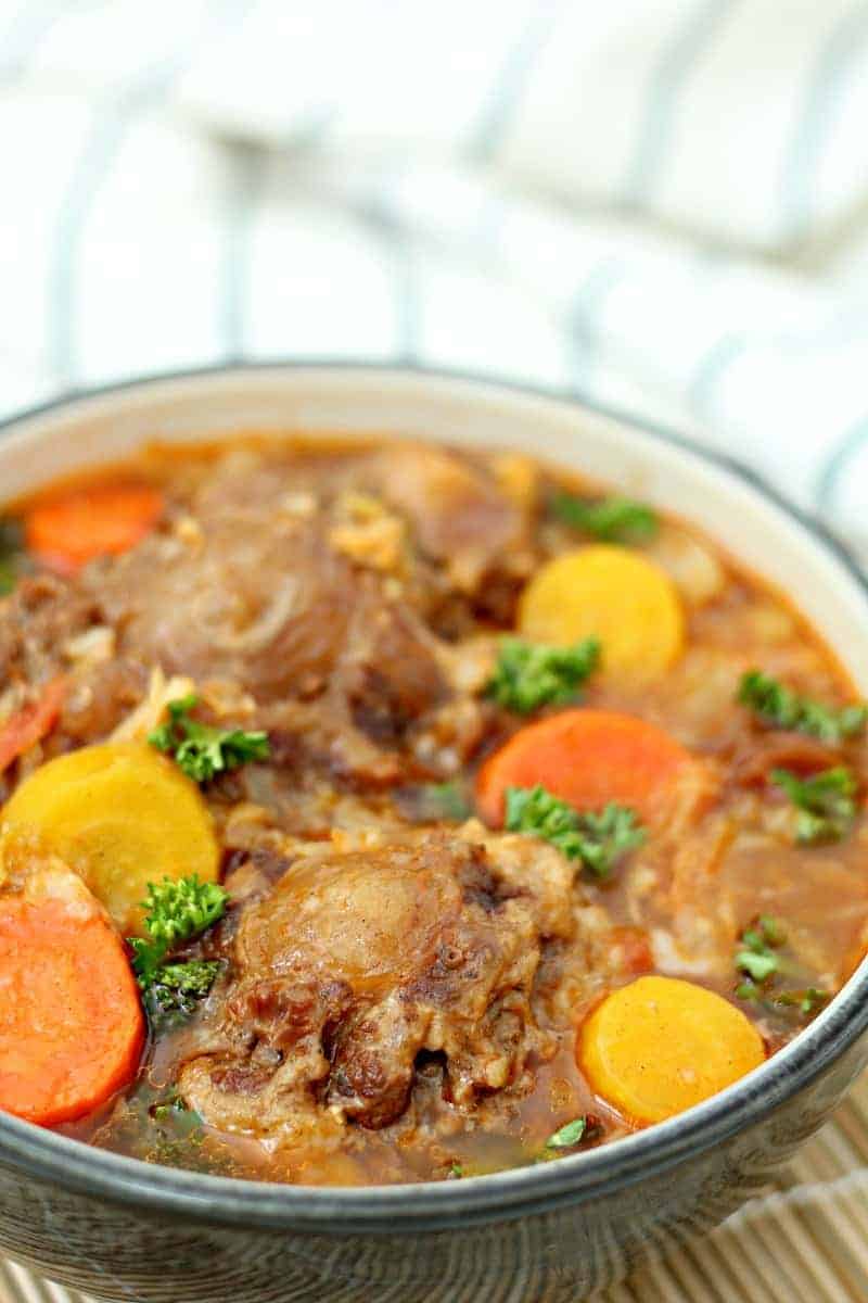 Close up of Instant Pot oxtail soup