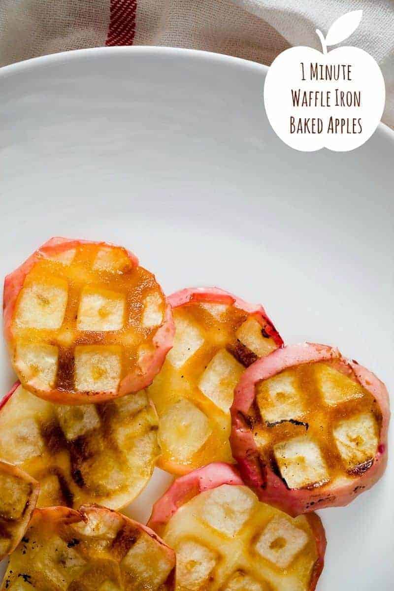 Applese cooked in the waffle iron