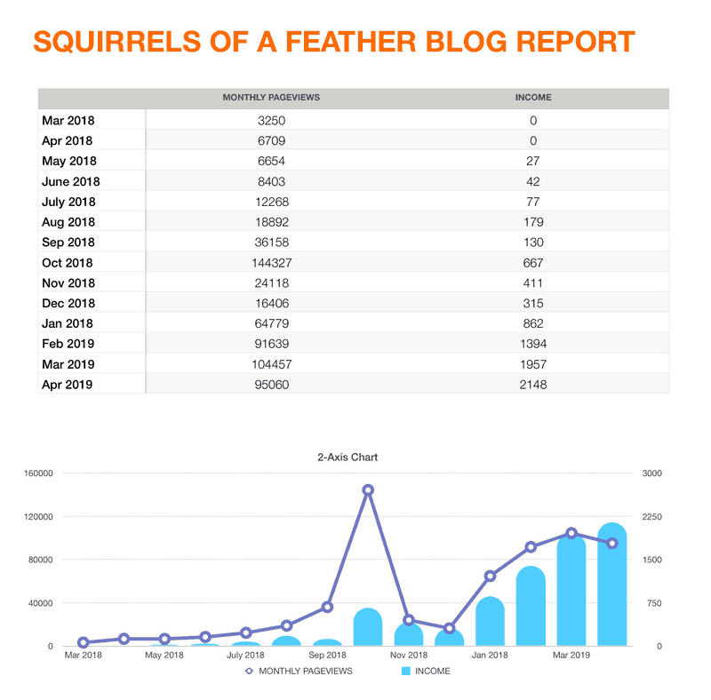 One year growth for lifestyle blog