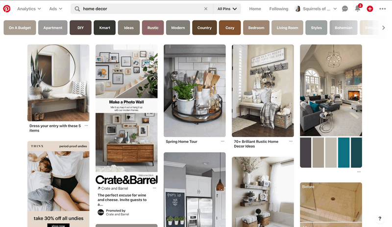 Showing how to name Pinterest boards with search box