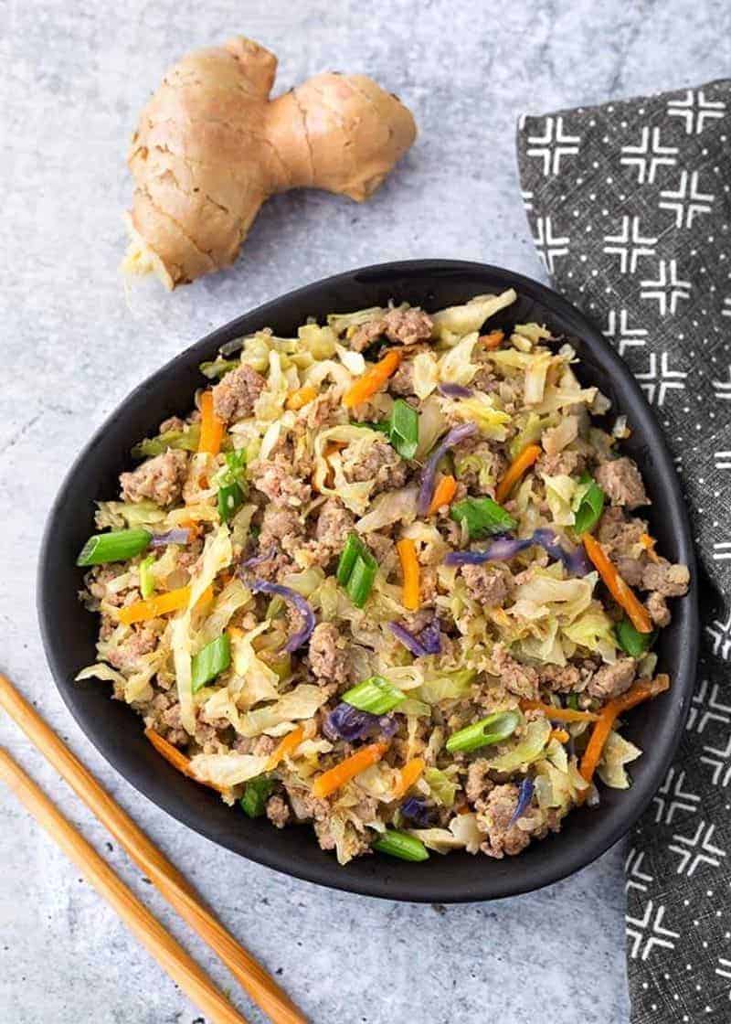 Instant Pot egg roll in a bowl