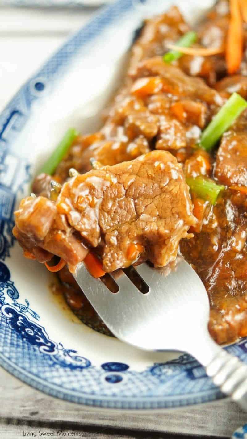 Close up of Instant Pot Mongolian beef