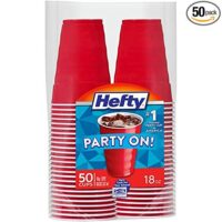 Hefty Red Plastic Party Cups - 18 Ounce, 50 Count