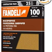 Fandeli 36025 100 Grit Multipurpose Sandpaper Sheets, 9"  x 11", 25-Sheet