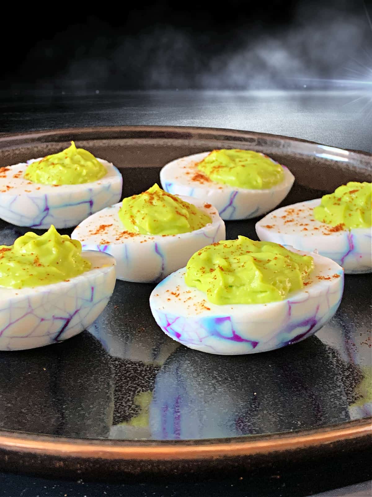 A spooky Halloween egg recipe for a Halloween party appetizer