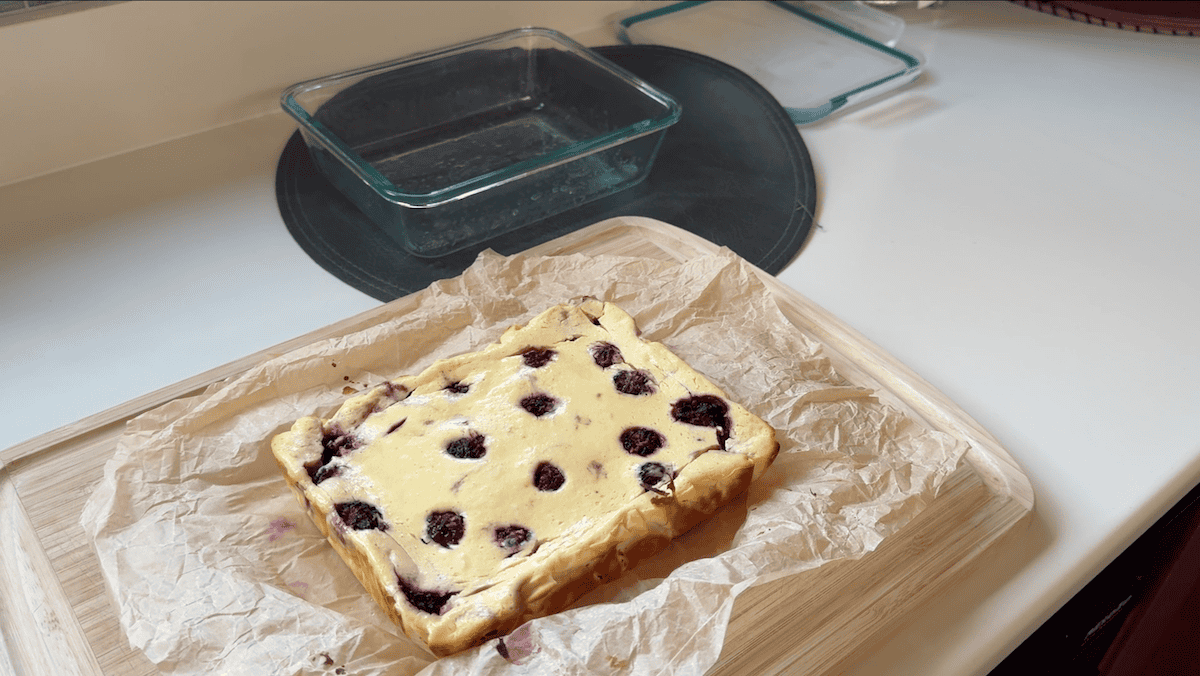 Close up of baking tools for protein cheesecake